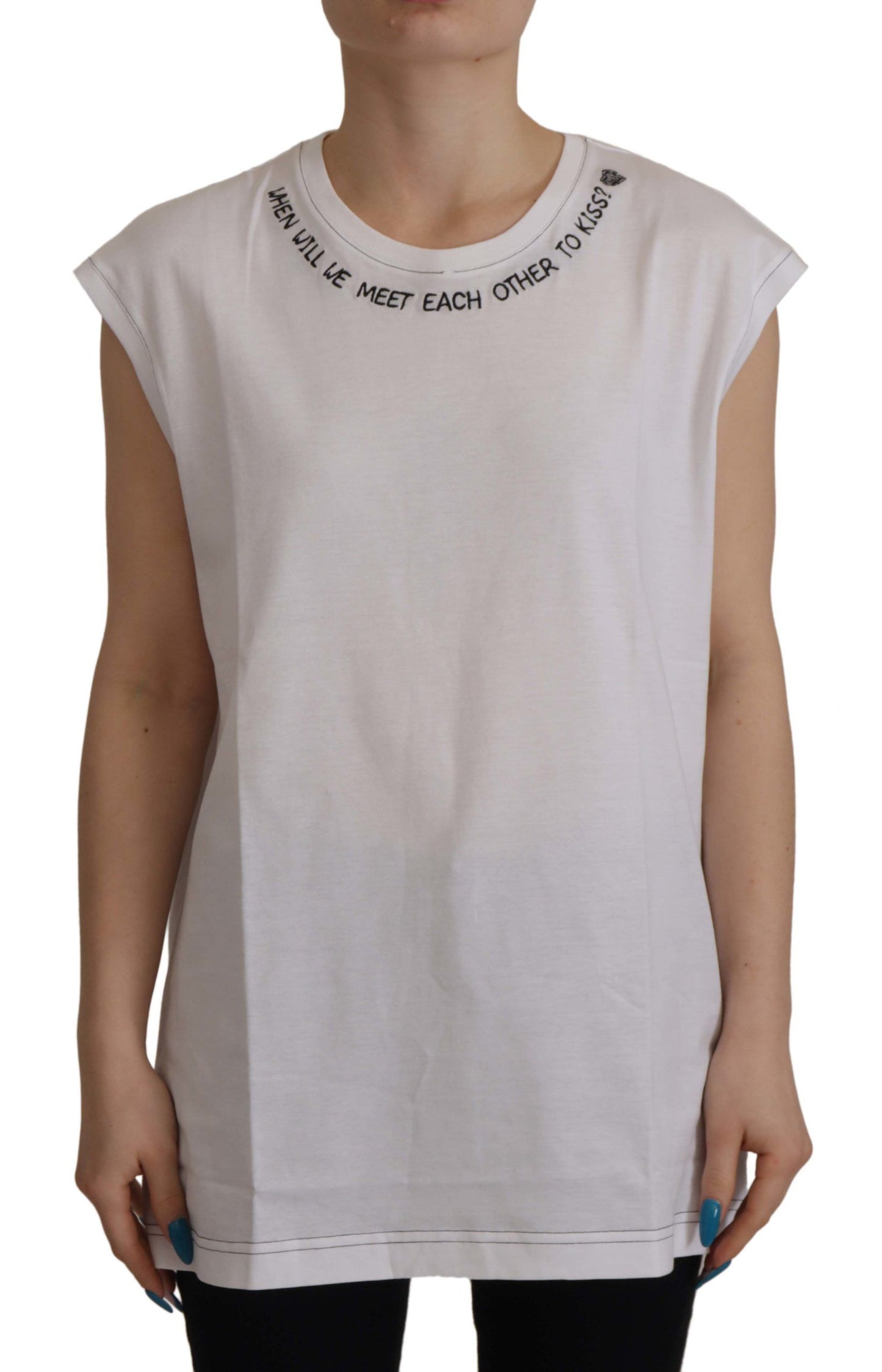 Haut sans manches en coton blanc Dolce &amp; gabbana