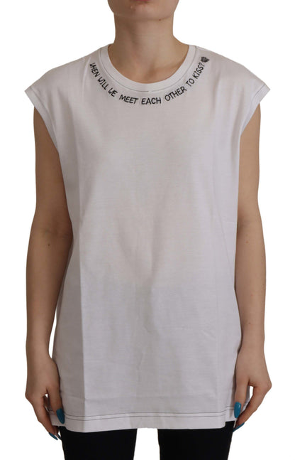 Haut sans manches en coton blanc Dolce &amp; gabbana