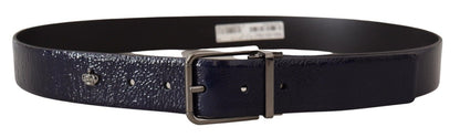 Ceinture en cuir bleu Dolce &amp; gabbana avec boucle argentée