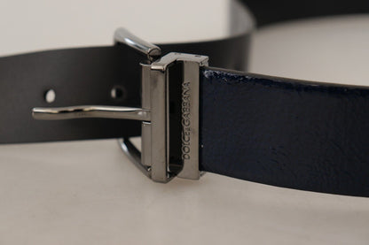 Ceinture en cuir bleu Dolce &amp; gabbana avec boucle argentée