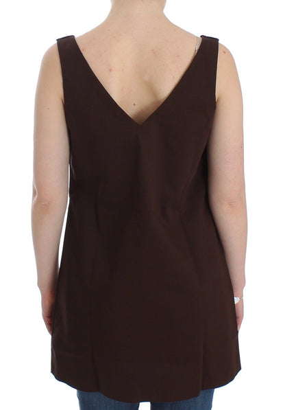 Haut robe tunique en coton marron Ermanno scervino