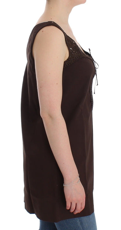 Haut robe tunique en coton marron Ermanno scervino