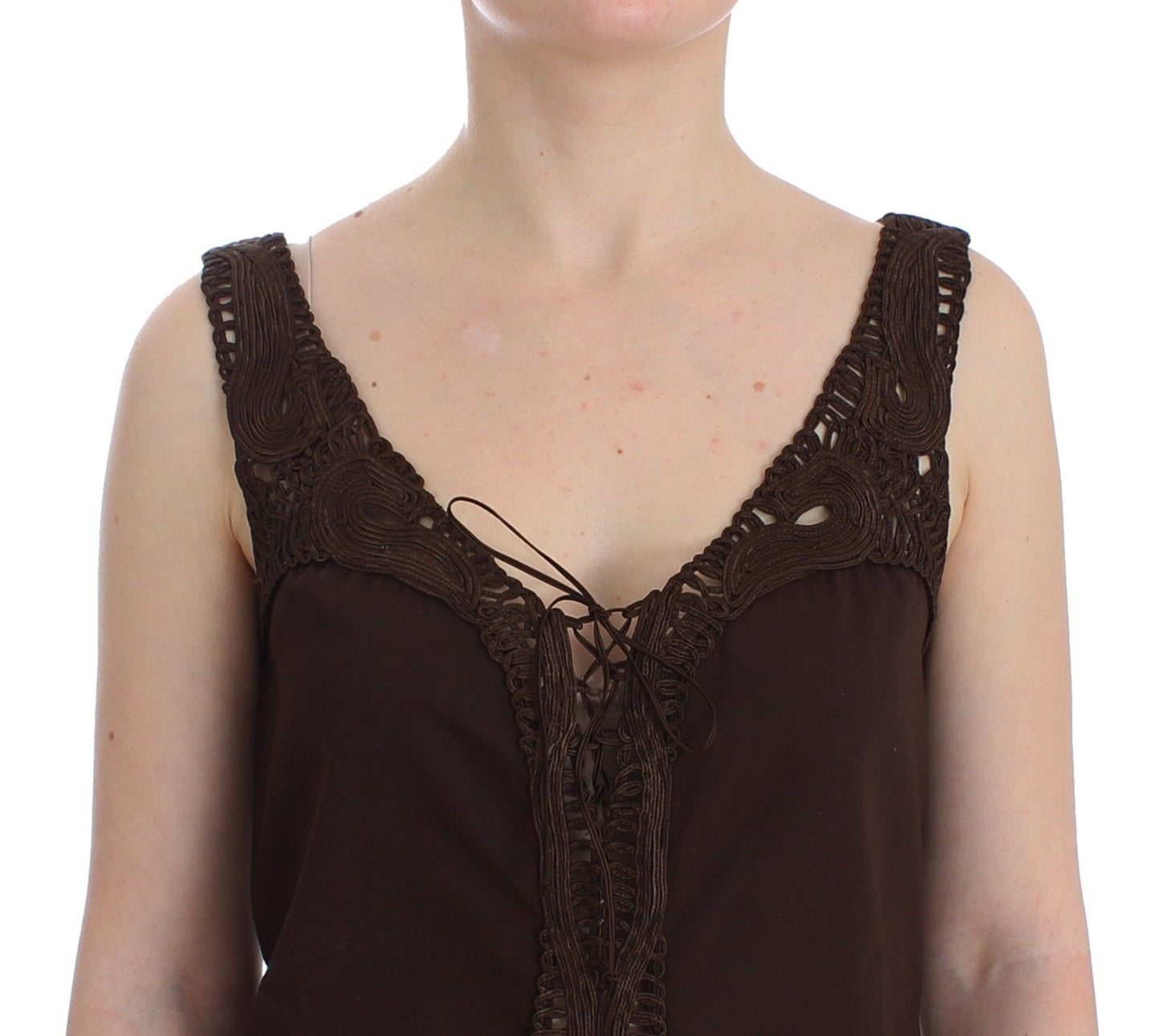 Haut robe tunique en coton marron Ermanno scervino