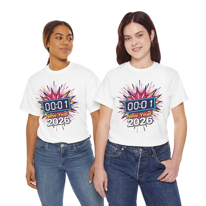 New Year 2026 Tee - 00:01 Countdown Fireworks T-Shirt