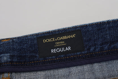 Dolce &amp; Gabbana - Jean coupe classique à délavage bleu