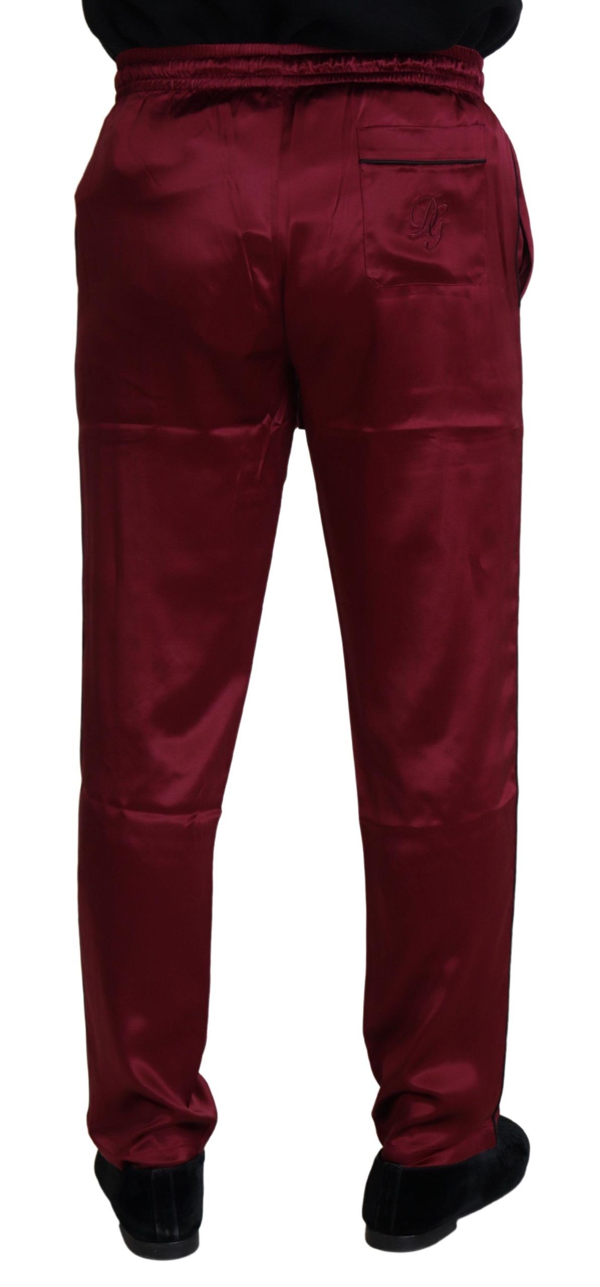 Dolce &amp; Gabbana - Pantalon de survêtement en soie - Bordeaux