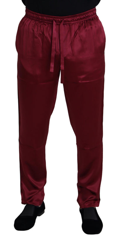 Dolce &amp; Gabbana - Pantalon de survêtement en soie - Bordeaux