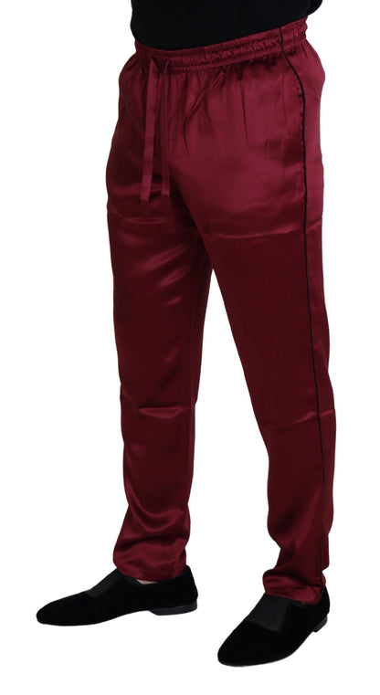 Dolce &amp; Gabbana - Pantalon de survêtement en soie - Bordeaux