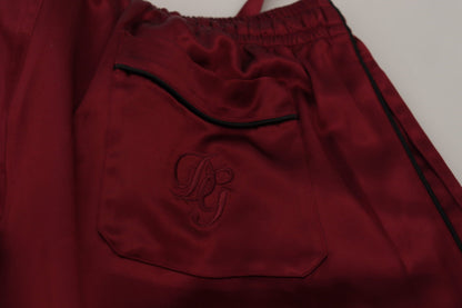 Dolce &amp; Gabbana - Pantalon de survêtement en soie - Bordeaux