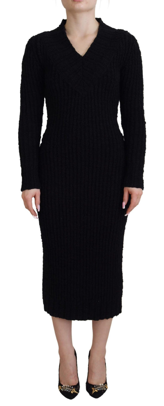 Robe pull en laine mélangée noire Dolce &amp; gabbana