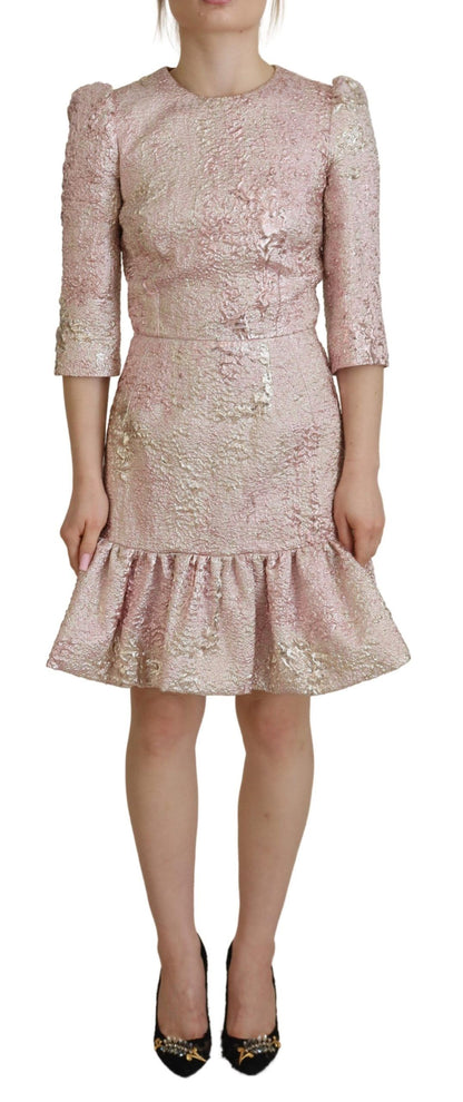 Robe fourreau midi en jacquard rose Dolce &amp; gabbana