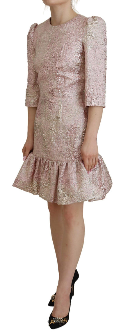 Robe fourreau midi en jacquard rose Dolce &amp; gabbana