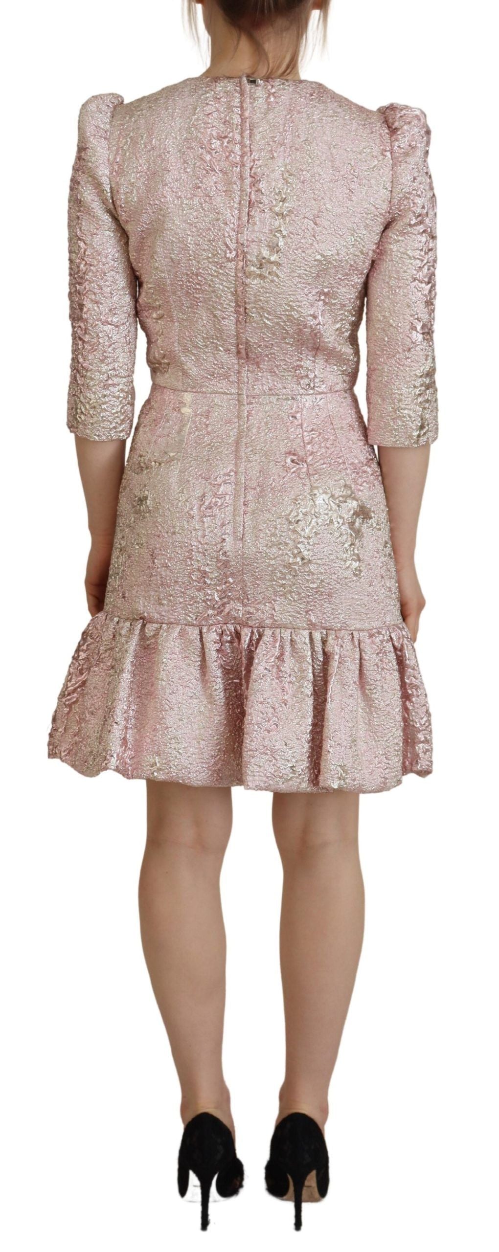 Robe fourreau midi en jacquard rose Dolce &amp; gabbana