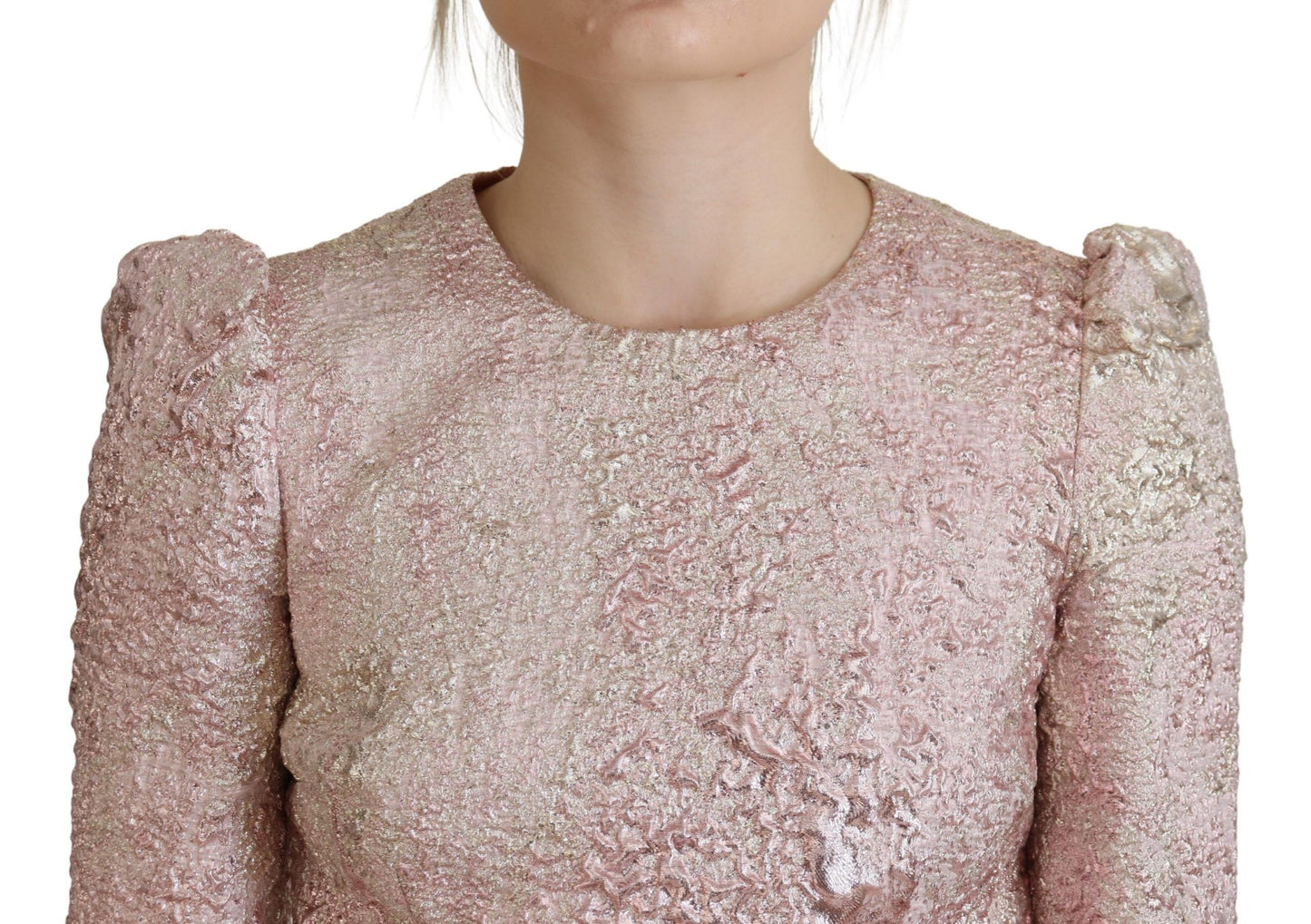 Robe fourreau midi en jacquard rose Dolce &amp; gabbana