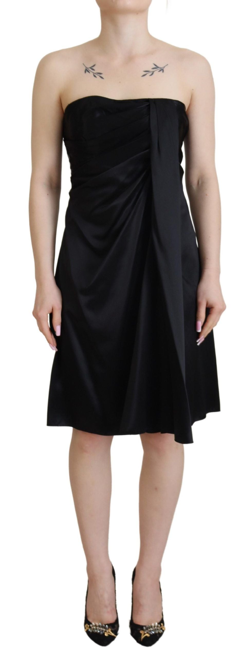 Dolce &amp; gabbana mini-robe sans manches en soie noire