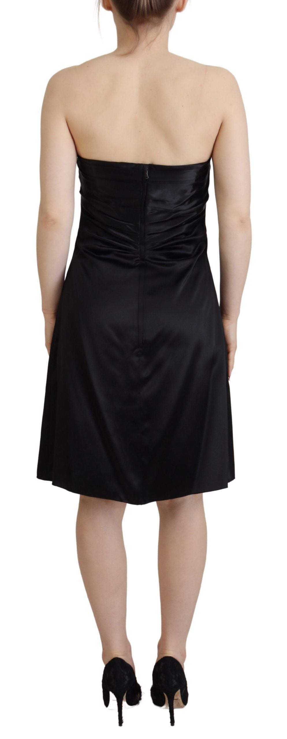 Dolce &amp; gabbana mini-robe sans manches en soie noire