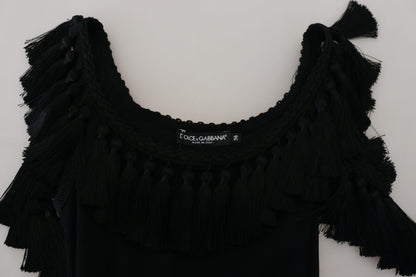 Blouse débardeur en coton noir Dolce &amp; gabbana