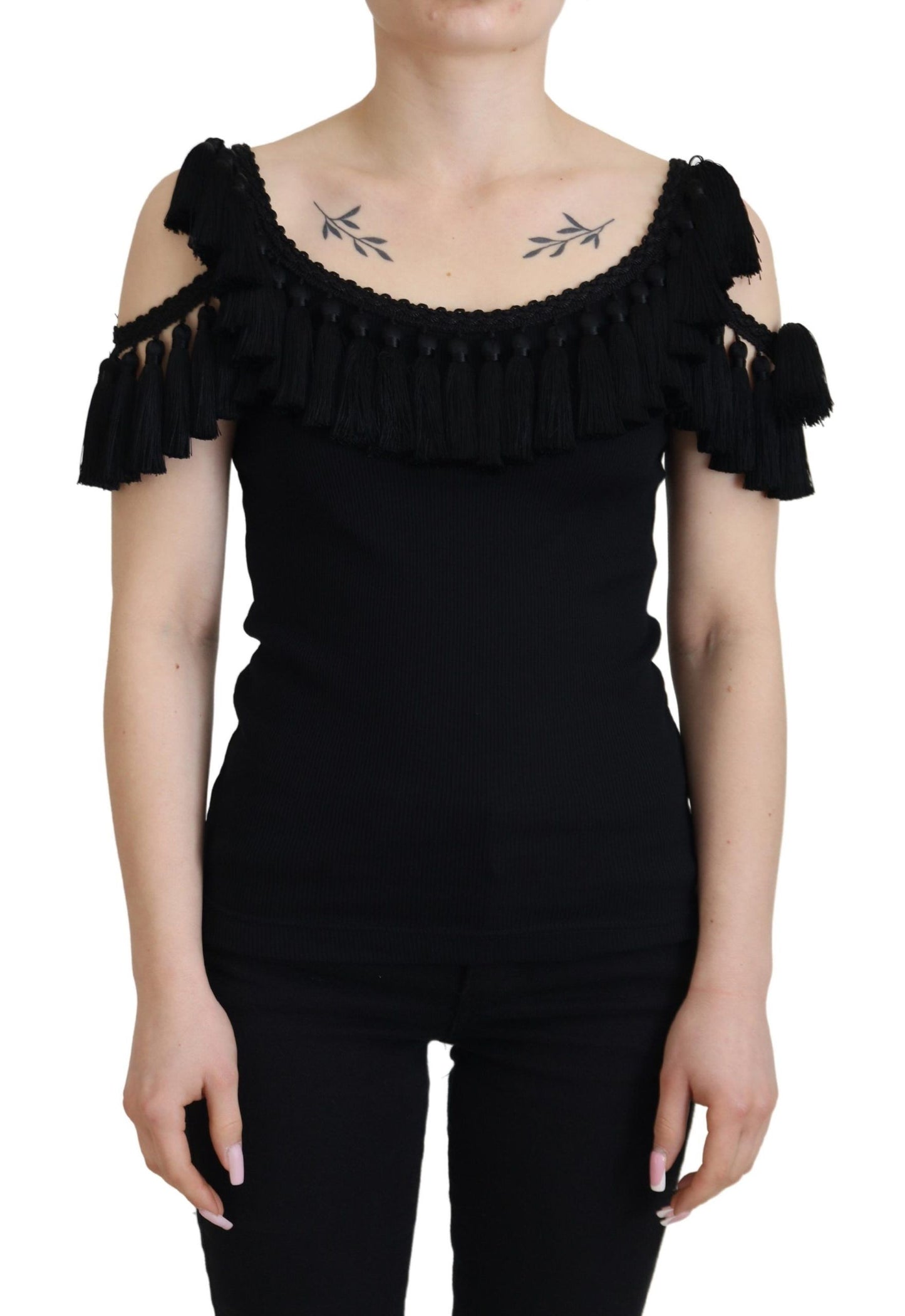 Blouse débardeur en coton noir Dolce &amp; gabbana