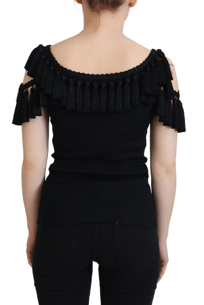 Blouse débardeur en coton noir Dolce &amp; gabbana