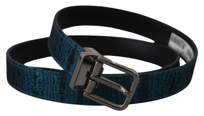 Ceinture de créateur en jacquard bleu Dolce &amp; Gabbana