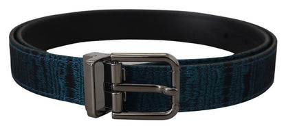 Ceinture de créateur en jacquard bleu Dolce &amp; Gabbana