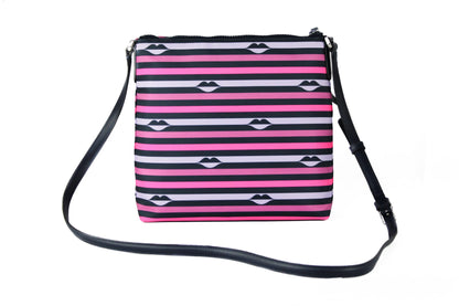 Kate Spade Jae - Bolso bandolera de piel de nailon con rayas rosas planas