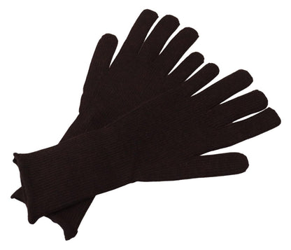 Gants marron en cachemire de soie Dolce &amp; gabbana