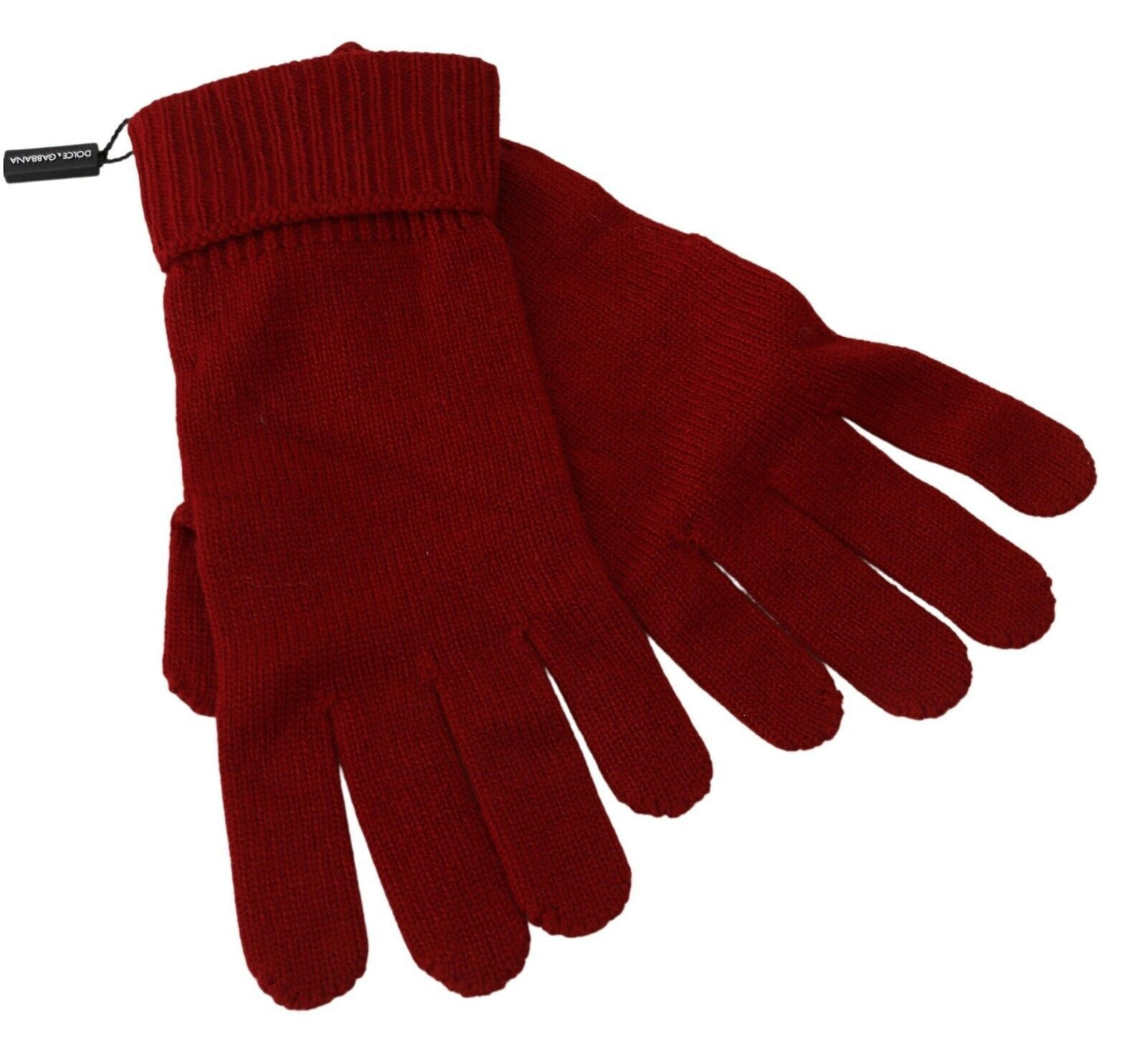 Gants d'hiver en cachemire rouge Dolce &amp; Gabbana