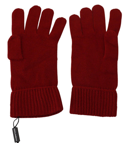 Gants d'hiver en cachemire rouge Dolce &amp; Gabbana