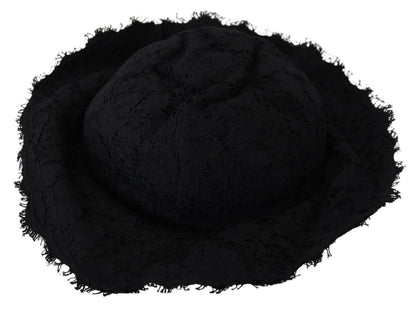 Chapeau de créateur noir prêt pour le soleil Dolce &amp; Gabbana