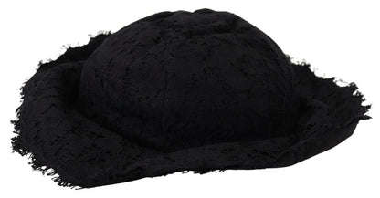 Chapeau de créateur noir prêt pour le soleil Dolce &amp; Gabbana