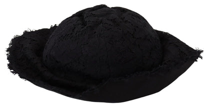 Chapeau de créateur noir prêt pour le soleil Dolce &amp; Gabbana