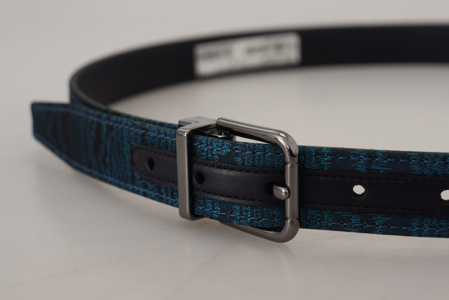 Ceinture de créateur en jacquard bleu Dolce &amp; Gabbana