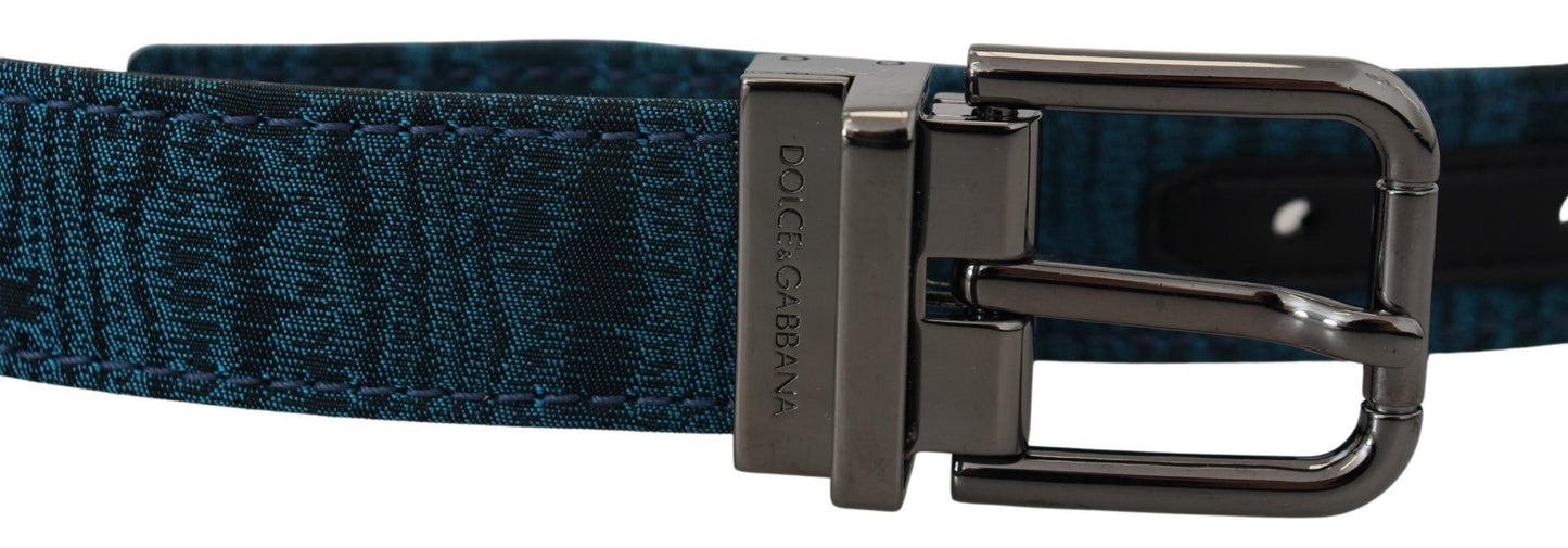 Ceinture de créateur en jacquard bleu Dolce &amp; Gabbana