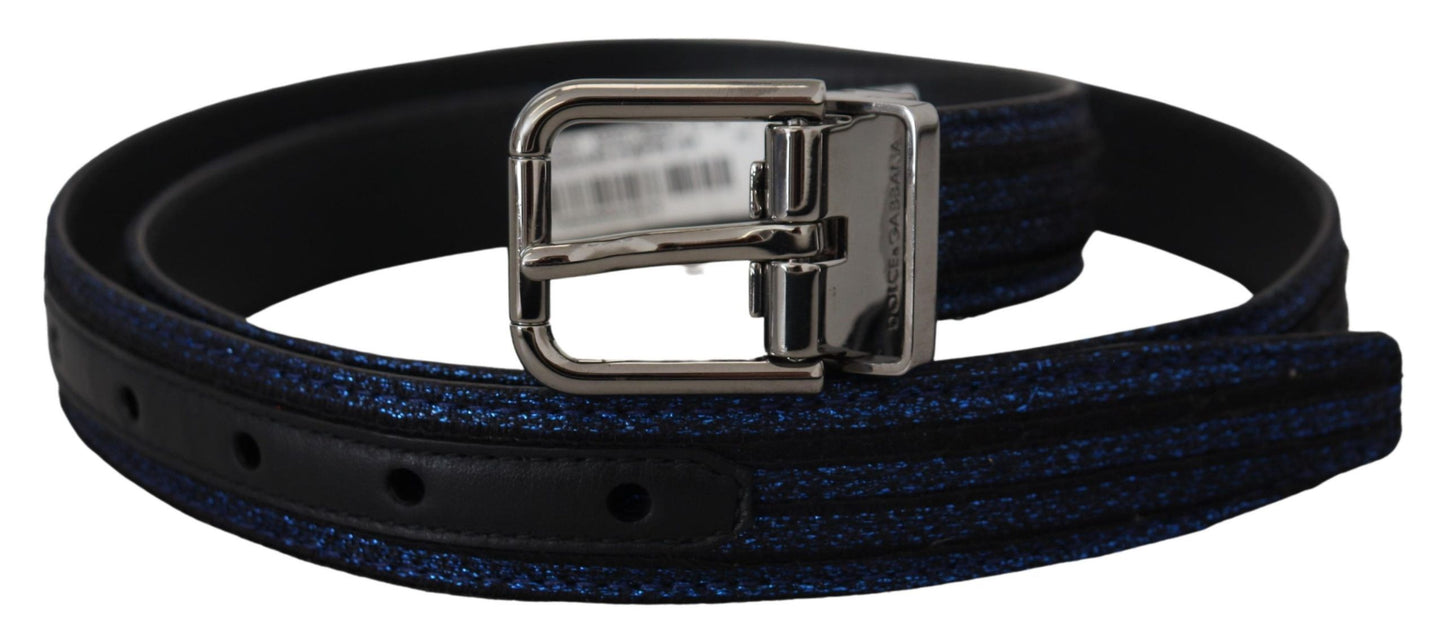 Ceinture en cuir jacquard bleu Dolce &amp; gabbana