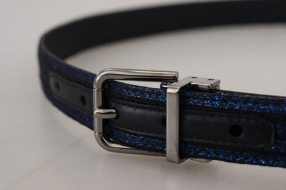 Ceinture en cuir jacquard bleu Dolce &amp; gabbana