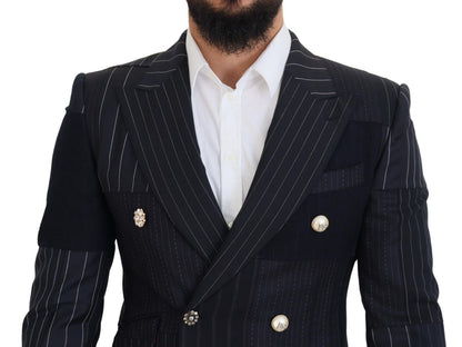 Dolce &amp; gabbana blazer slim croisé bleu marine