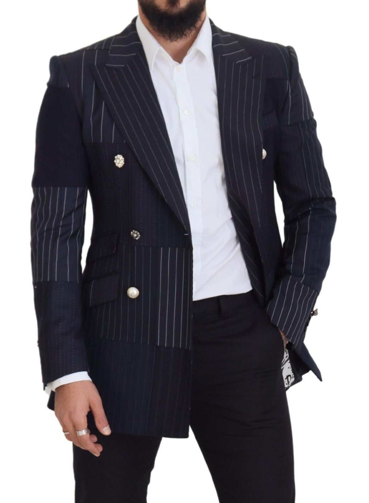 Dolce &amp; gabbana blazer slim croisé bleu marine