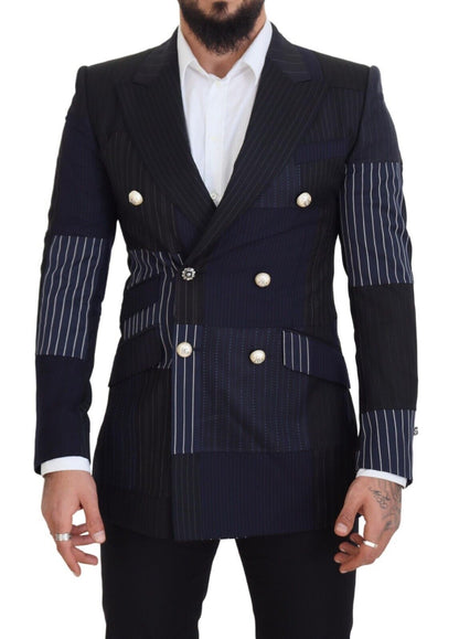 Dolce &amp; gabbana blazer en laine à double boutonnage bleu marine