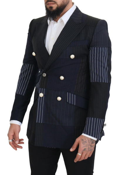 Dolce &amp; gabbana blazer en laine à double boutonnage bleu marine