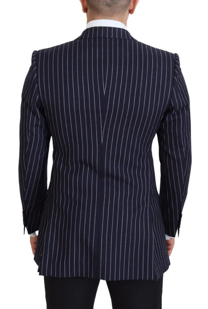 Dolce &amp; Gabbana Blazer slim en laine bleu marine