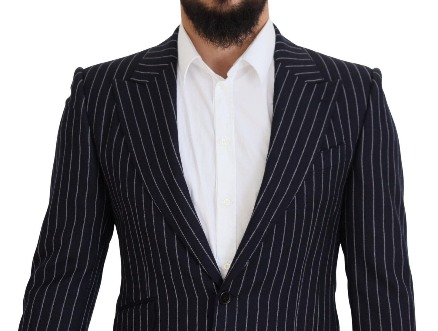 Dolce &amp; Gabbana Blazer slim en laine bleu marine