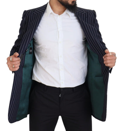 Dolce &amp; Gabbana Blazer slim en laine bleu marine