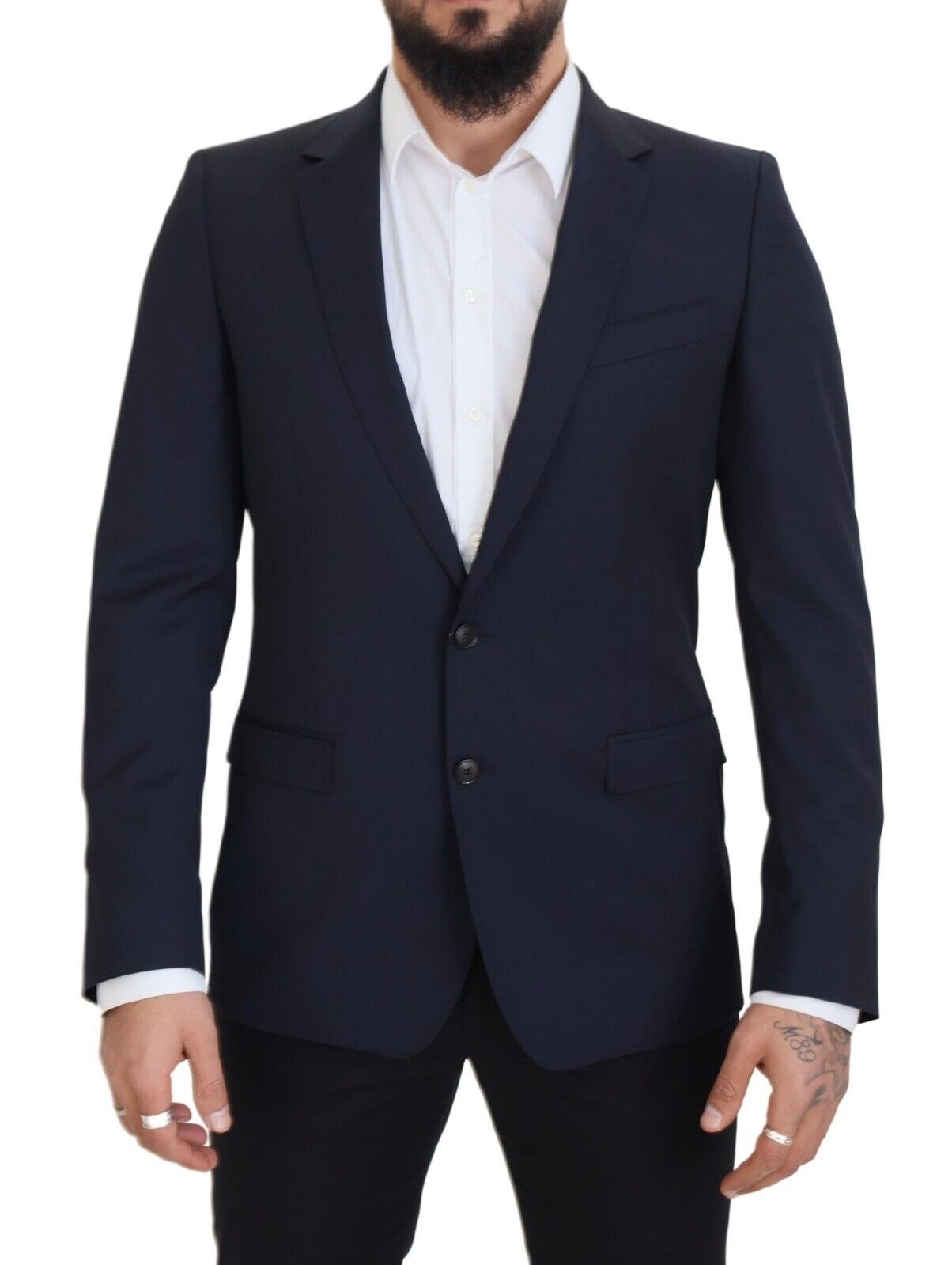 Dolce &amp; gabbana blazer slim fit en laine bleu foncé