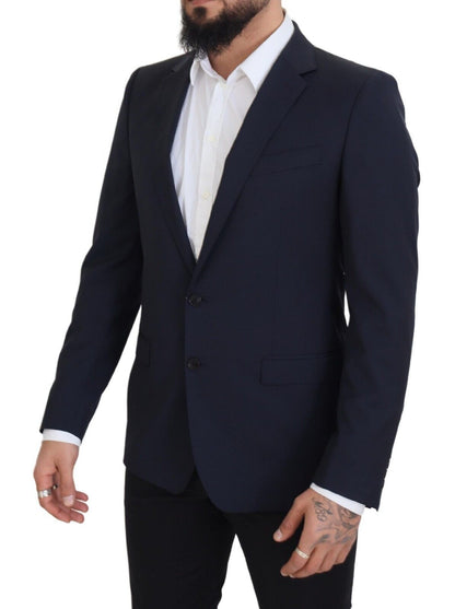 Dolce &amp; gabbana blazer slim fit en laine bleu foncé