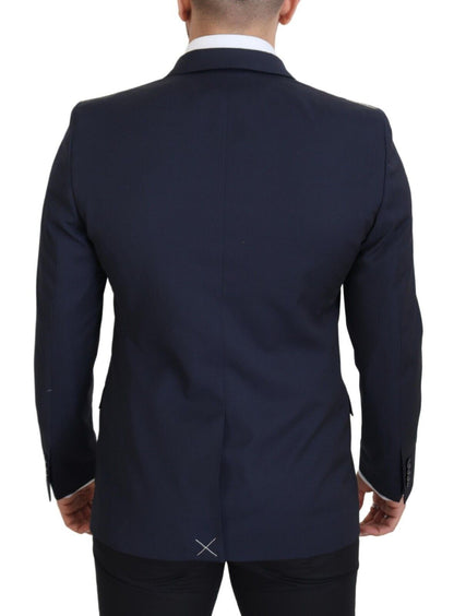 Dolce &amp; gabbana blazer slim fit en laine bleu foncé