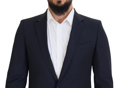 Dolce &amp; gabbana blazer slim fit en laine bleu foncé