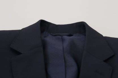 Dolce &amp; gabbana blazer slim fit en laine bleu foncé