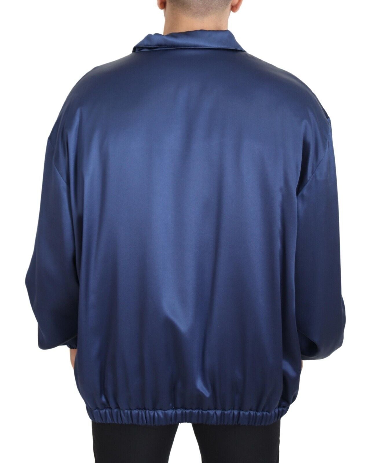 Dolce &amp; Gabbana blouson aviateur en soie bleu royal