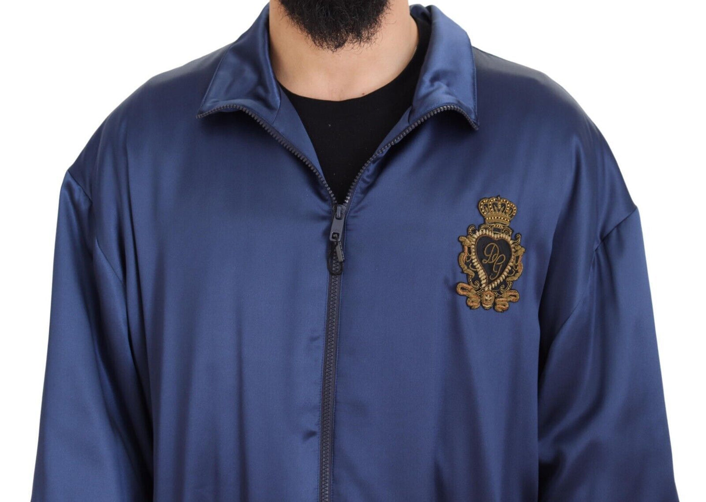 Dolce &amp; Gabbana blouson aviateur en soie bleu royal